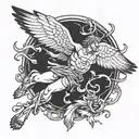 icarus falling tattoo design idea
