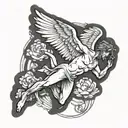 icarus falling tattoo design idea