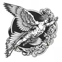 icarus falling tattoo design idea