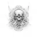 abstract skull gothic tattoo design idea