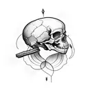 abstract skull gothic tattoo design idea