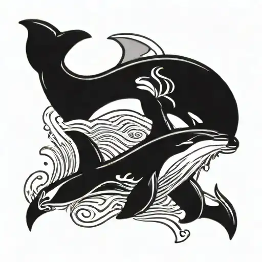 San juan Islands, boat, orca whale tattoo design idea