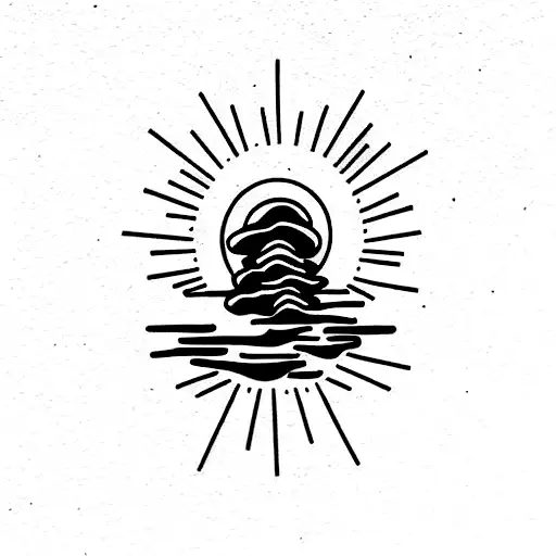 hiking and diving tattoo design idea