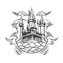 hogwarts castle tattoo design idea