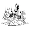 hogwarts castle tattoo design idea