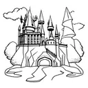 hogwarts castle tattoo design idea