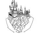 hogwarts castle tattoo design idea
