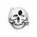 moon, death, blackwork, scratch tattoo design idea