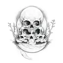 moon, death, blackwork, scratch tattoo design idea