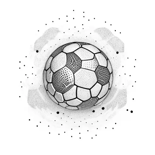 A soccer ball floating in space tattoo design idea