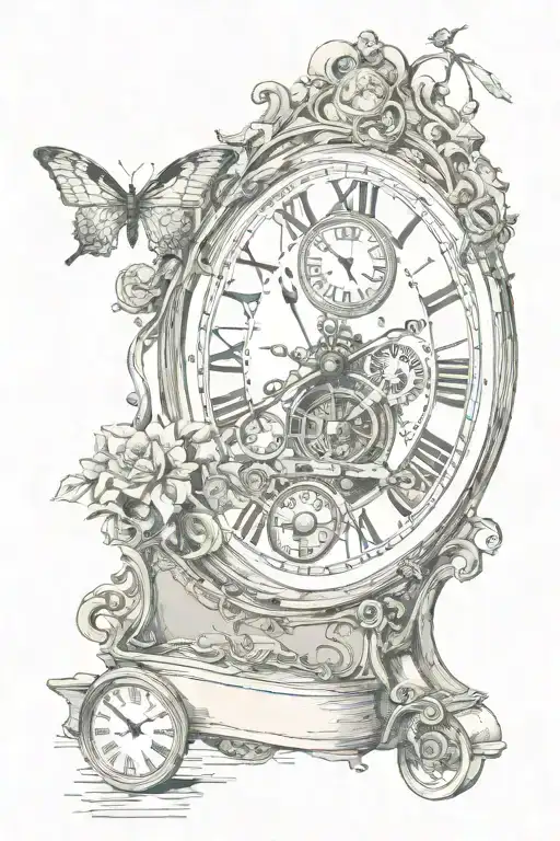 time machine carpe diem tattoo design idea