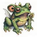 bufo frog with fairy wings tattoo design idea
