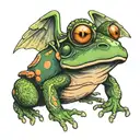 bufo frog with fairy wings tattoo design idea