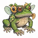 bufo frog with fairy wings tattoo design idea