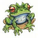 bufo frog with fairy wings tattoo design idea