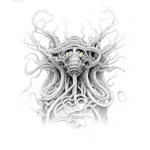 CHTULUH LOVECRAFT HEAD tattoo design idea