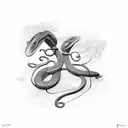 Snake with ravens tattoo design idea