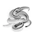 Snake with ravens tattoo design idea