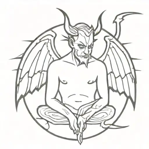 devil half angel tattoo design idea
