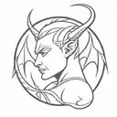 devil half angel tattoo design idea