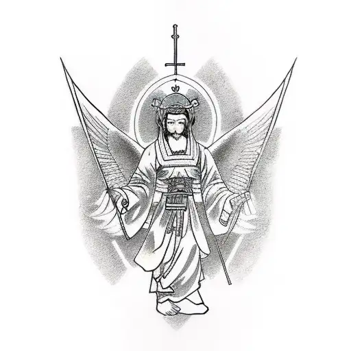 St. Raphael Archangel tattoo design idea