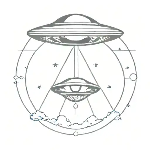 ufo beaming tattoo design idea