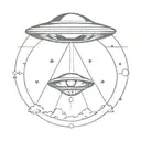 ufo beaming tattoo design idea