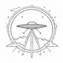 ufo beaming tattoo design idea