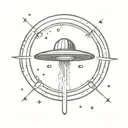 ufo beaming tattoo design idea