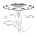 ufo beaming tattoo design idea