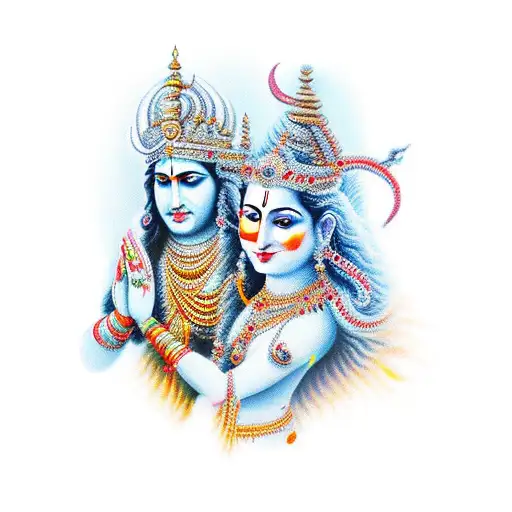 shiv Parvati on Kailash  tattoo design idea