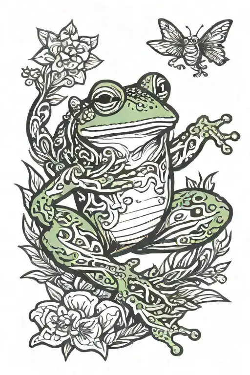 Frog and palestine tattoo design idea