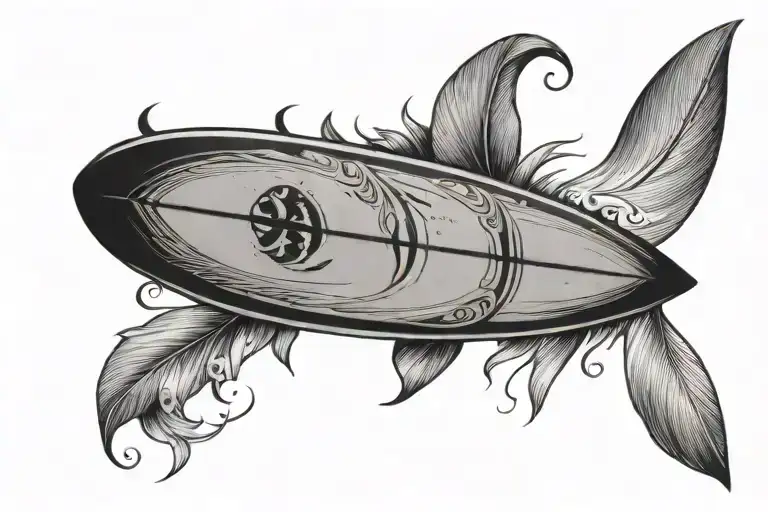 small simple  Costa Rica surf board tattoo design idea