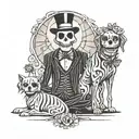 tim burtons jack skeleton and dog tattoo design idea