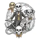 tim burtons jack skeleton and dog tattoo design idea