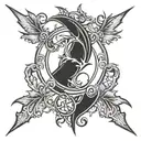 sickle and moon gothic style tattoo design idea