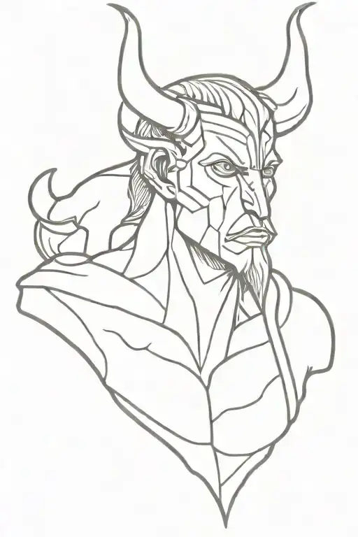 Theseus with the minotaur head tattoo design idea