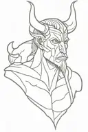 Theseus with the minotaur head tattoo design idea