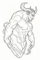 Theseus with the minotaur head tattoo design idea