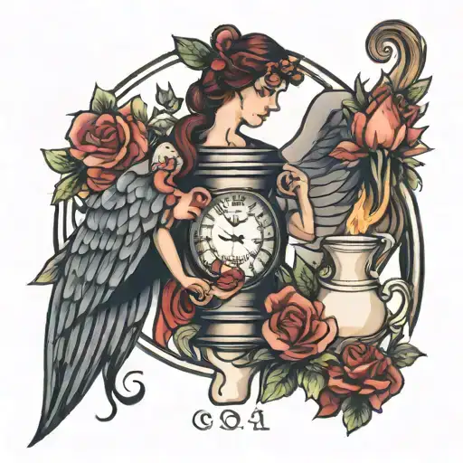 temperance and  diligence tattoo design idea