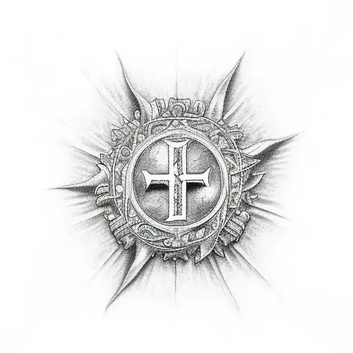 seven deadly sins with elements of faith and religion tattoo design idea