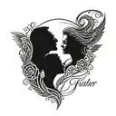 father, daughter, mother pride fierce tattoo design idea
