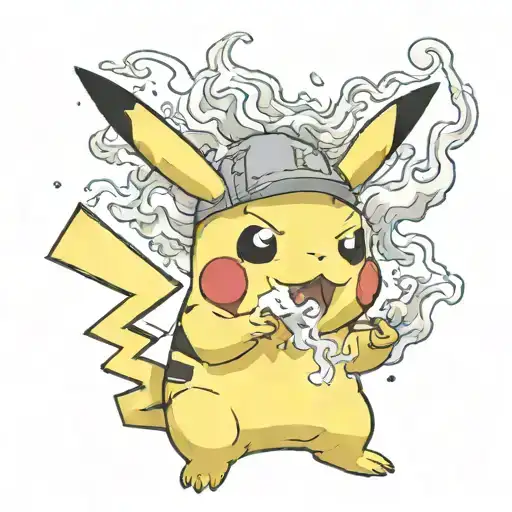 pikachu smoking crack tattoo design idea