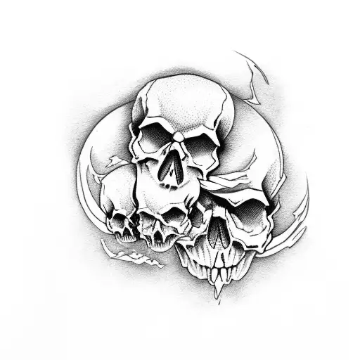 Skull  bonnie tattoo design idea