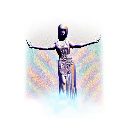 burning man statue tattoo design idea