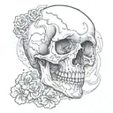 crying skull tattoo design idea