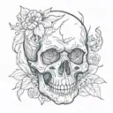 crying skull tattoo design idea