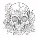 crying skull tattoo design idea