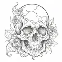 crying skull tattoo design idea