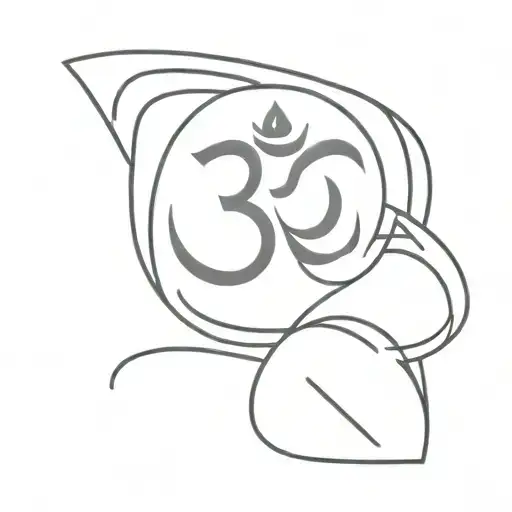 om symbol with combination of dumbbell tattoo design idea